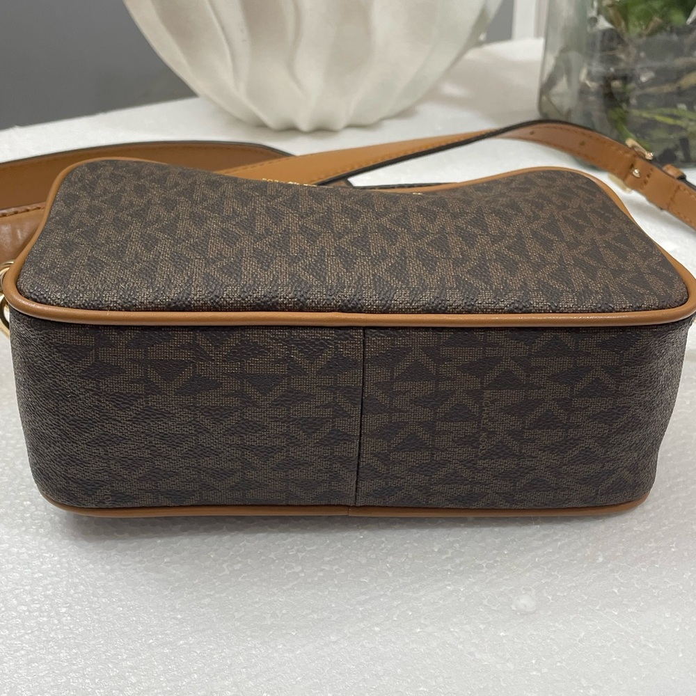 Michael Kors Monogram Crossbody in Brown and Gold - Picture 8 of 13